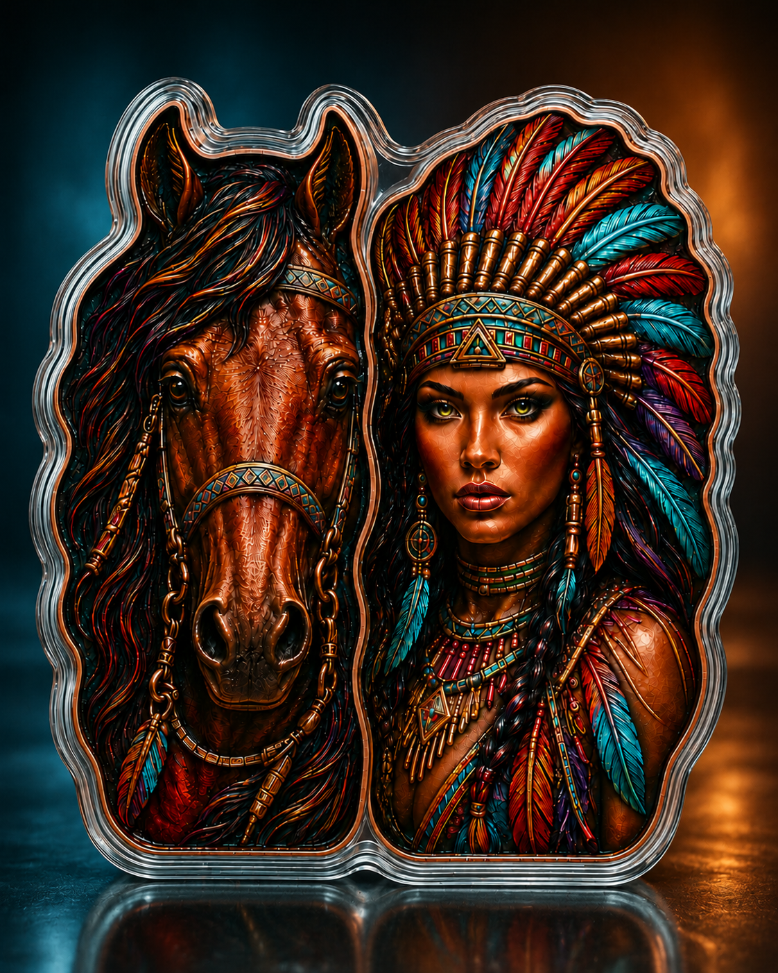 2026 SPIRIT OF THE PLAINS – 5 AVDP oz .999 Fine Copper Two-Piece Custom-Shaped Art Set