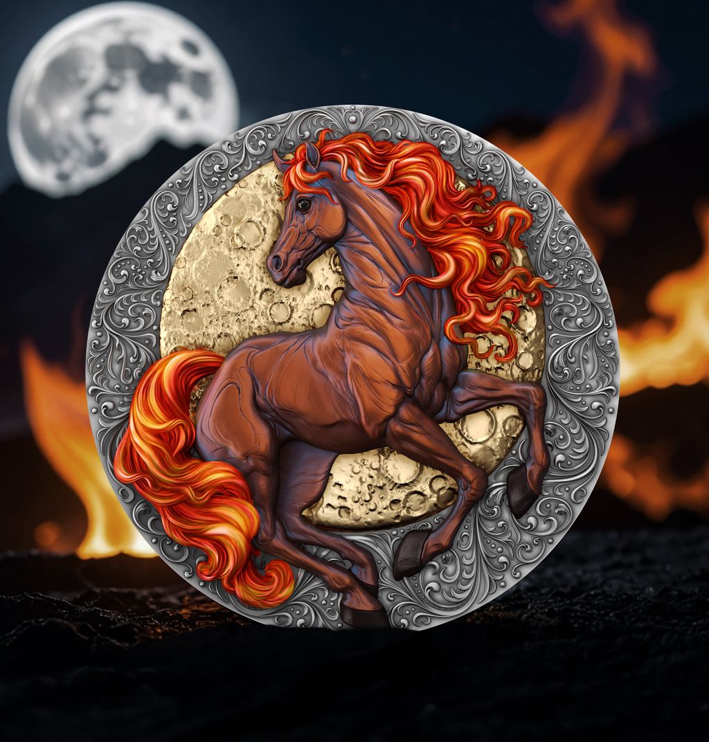 2026 Niue Fire Horse with Black Diamond Eye First Release 2 oz Silver Coin (12/29)