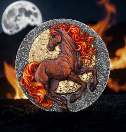2026 Niue Fire Horse with Black Diamond Eye First Release 2 oz Silver Coin (12/29)