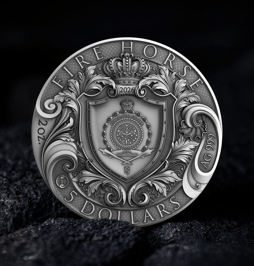 2026 Niue Fire Horse with Black Diamond Eye First Release 2 oz Silver Coin (12/29)