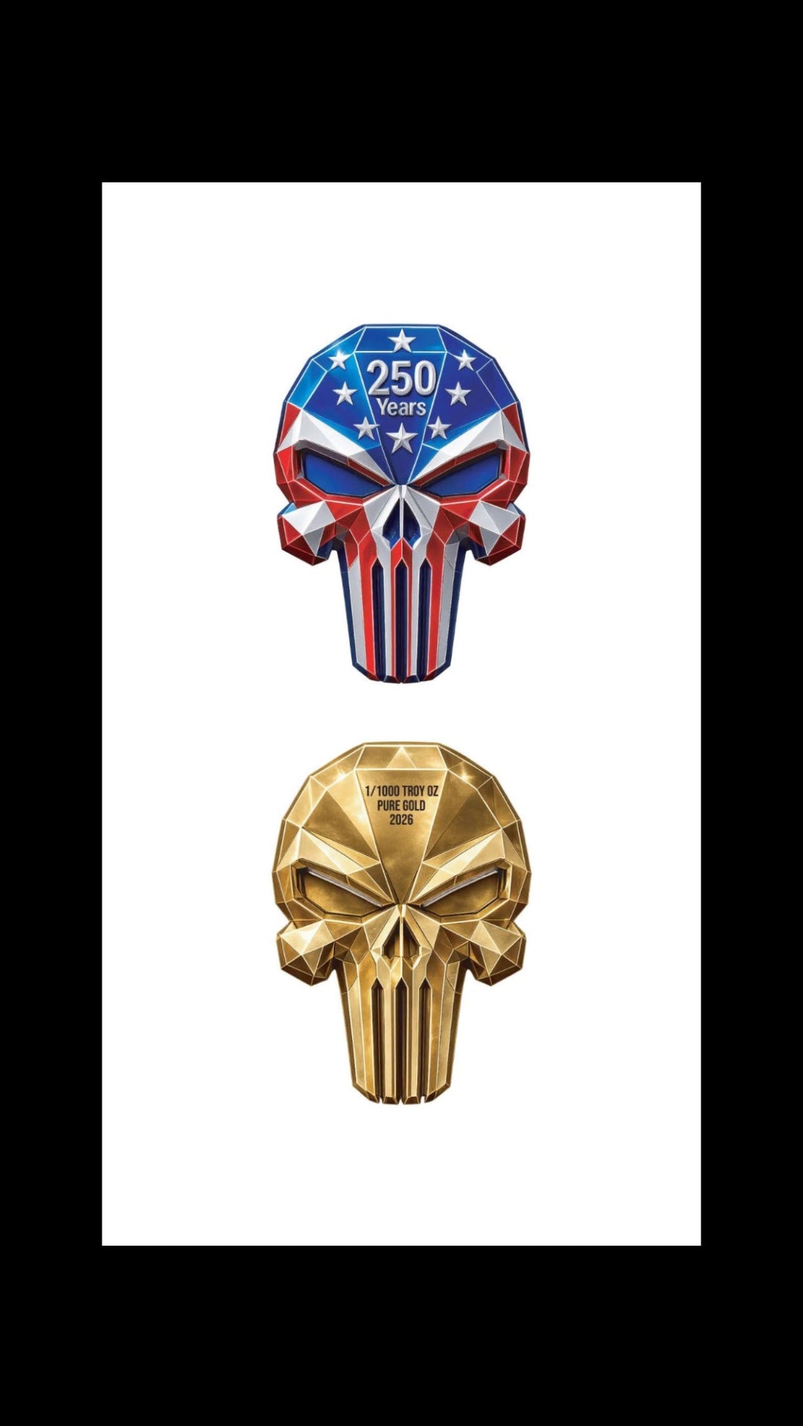 2026 America: 250 Years of Freedom JUMBO – 1/1000 Troy Oz .9999 Pure Gold Patriotic Collectible