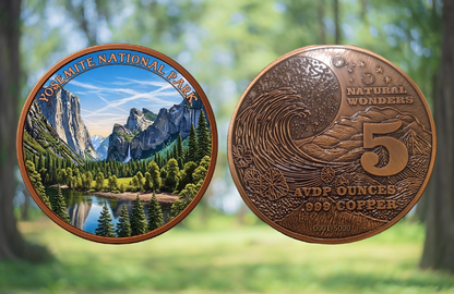 In Stock! Natural Wonders Yosemite National Park Colorized 5 oz Copper Medal (12/17)