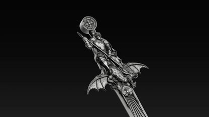 See all photos! 2026 Samoa Ascalon - Sword of St. George Shaped 1 oz Silver Coin (06/09)