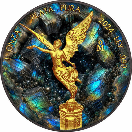 2024 Mexico Libertad Labradorite Crystal Cavern Edition 1 oz Silver Coin (06/12)