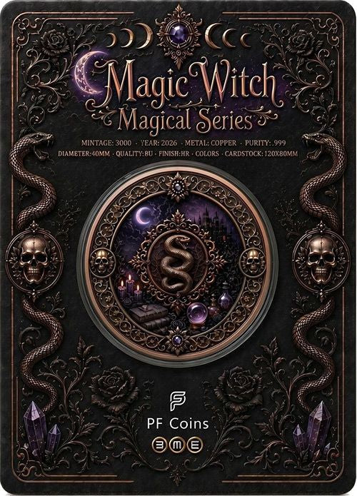New Series! Magical Witch Colorized 1 oz Copper Medal (06/12)
