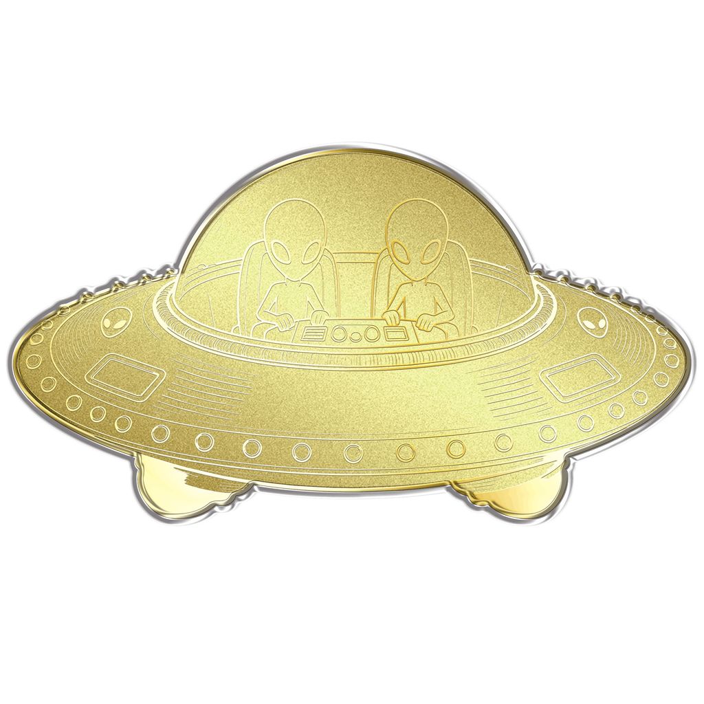 2026 UFO Shaped 1/500 oz Gold Medal in Card (06/08)