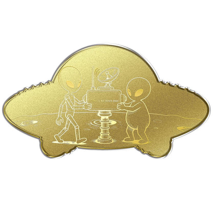2026 UFO Shaped 1/500 oz Gold Medal in Card (06/08)