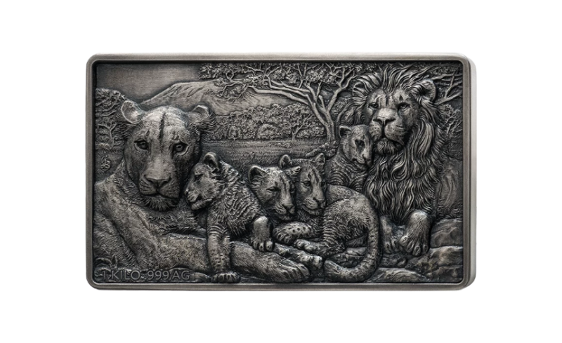 2025 Benin Lion Family UHR 1 Kilo Silver Coin. Mintage only 70!  (06/08)