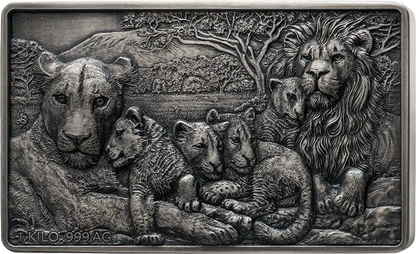 2025 Benin Lion Family UHR 1 Kilo Silver Coin. Mintage only 70!  (06/08)