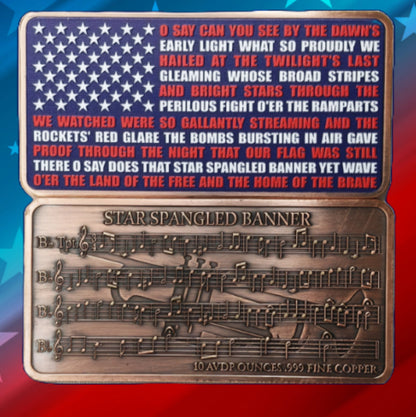 10oz Copper Star Spangled Flag in Capsule