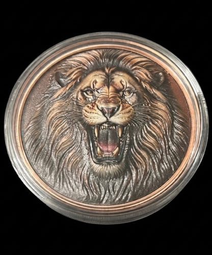 In Stock! 5oz UHR Roar of the King Colorized Copper in Capsule (5000 mintage)