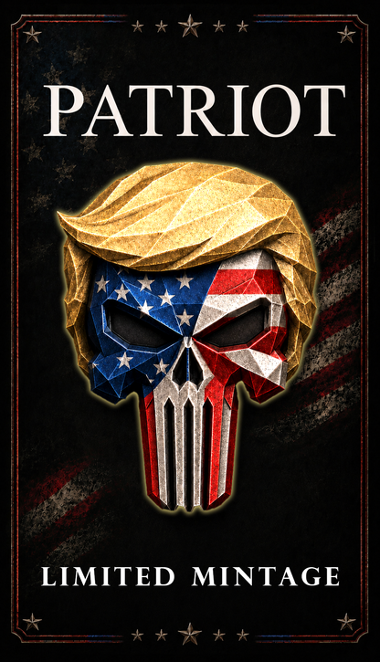 GOLD! 2026 Trump Patriot Skull JUMBO – 1/1000 Troy Oz .9999 Pure Gold Patriotic Collectible