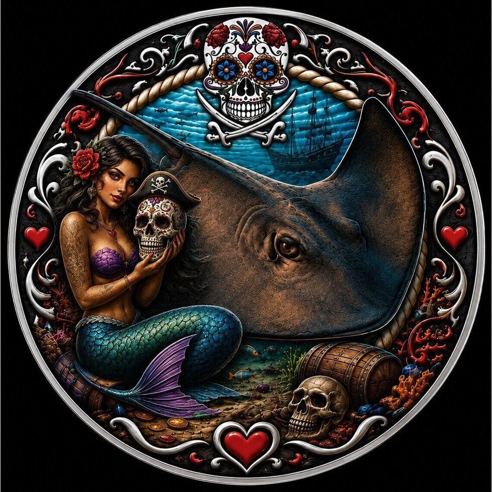 Estimate: 2026 Cayman Islands Mexican Pirate Life Stingray Colorized 1 oz Silver Coin (06/08)
