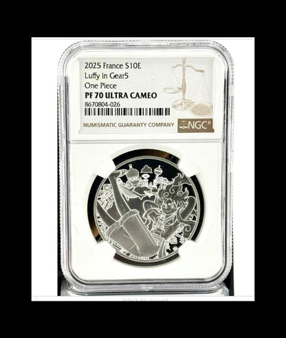 In Stock! 2025 France One Piece Luffy in Gear 5 22.2g Silver Coin NGC PF 70 UCAM