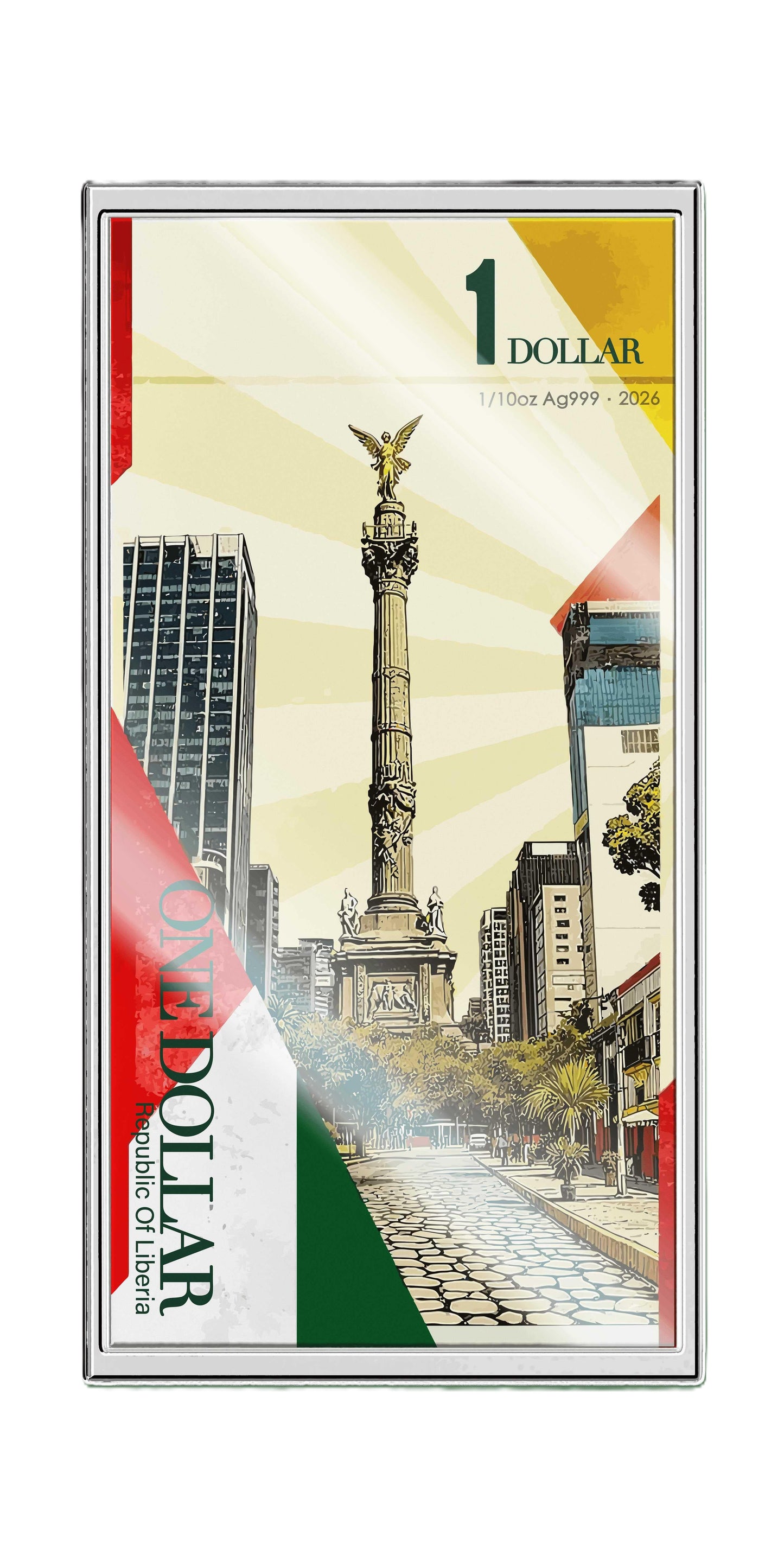 In Stock! 2026 Liberia The Angel of Independence 1/10 oz Silver Note