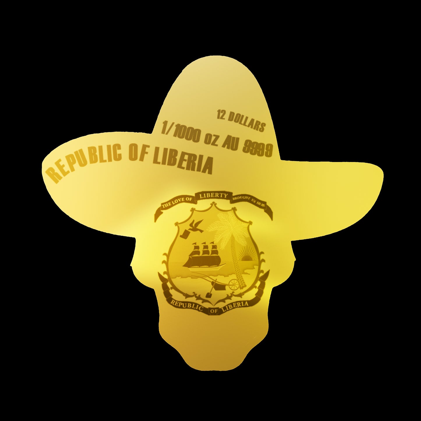 In Stock! 2026 Liberia Dia De Los Muertos Shaped 1/1000 oz Gold Coin in Card (08/20)