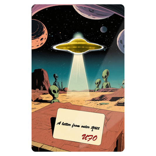 In Stock! 2026 Liberia UFO A Letter From Outer Space Shaped 1/1000 oz Gold Coin in Card