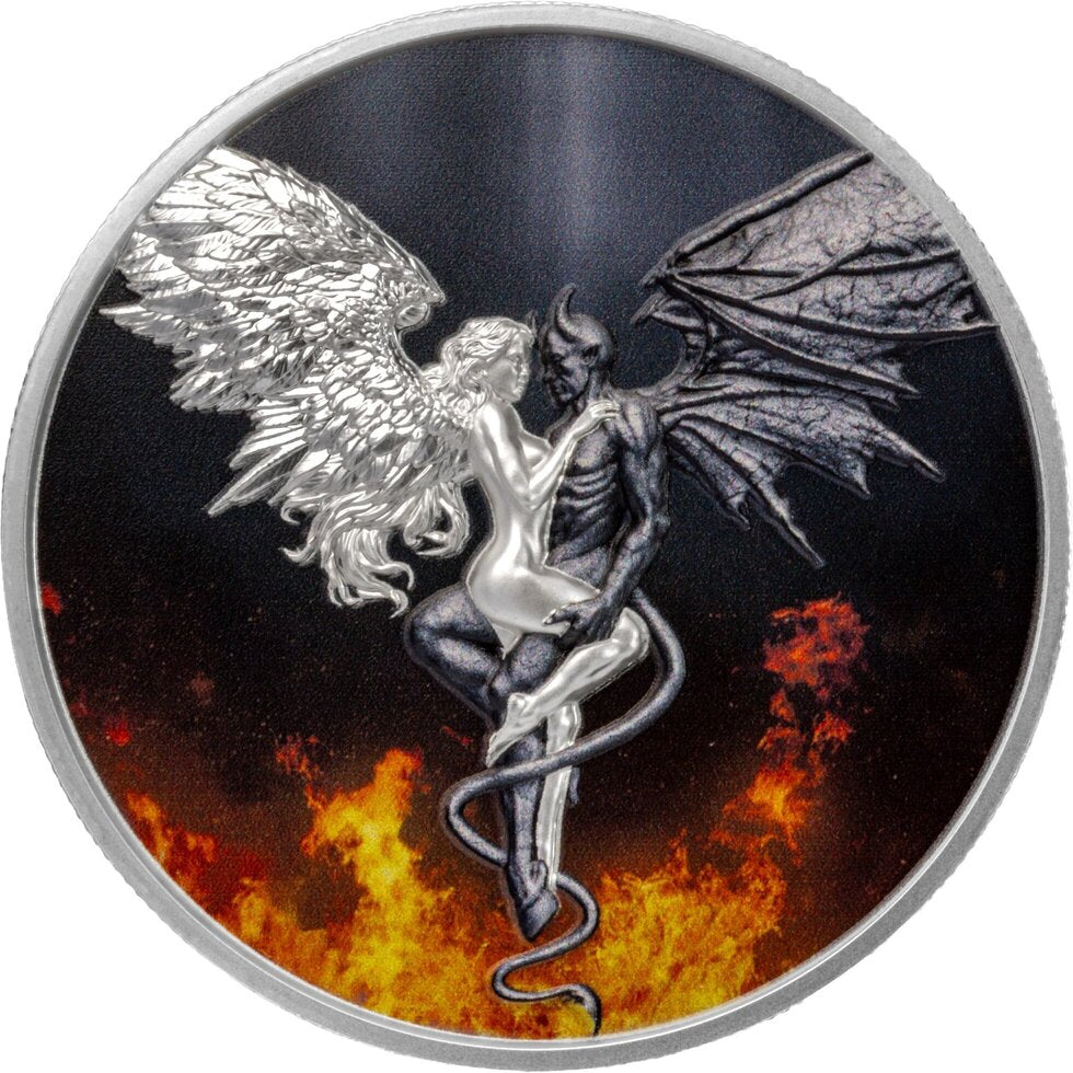 2026 Liberia Infinite Duality Paradox - Angel & Devil 2 oz Silver Coin (06/26)