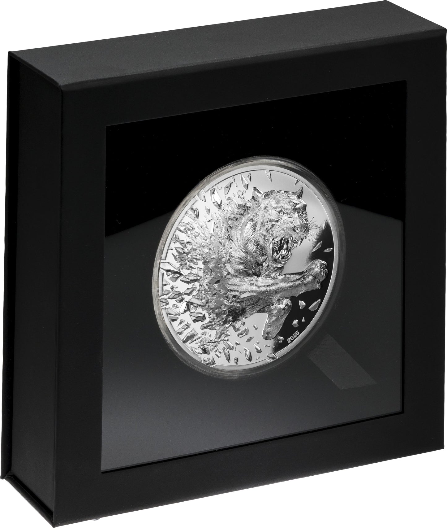 2025 Mongolia Silver Burst Tiger UHR 250g Silver Coin
