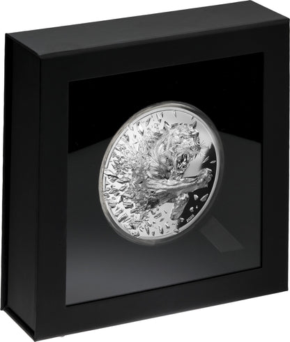 2025 Mongolia Silver Burst Tiger UHR 250g Silver Coin