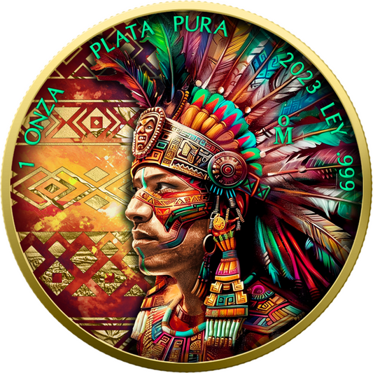 In Stock! 2024 Mexico Libertad Aztec Empire Man Edition 1 oz Silver Coin