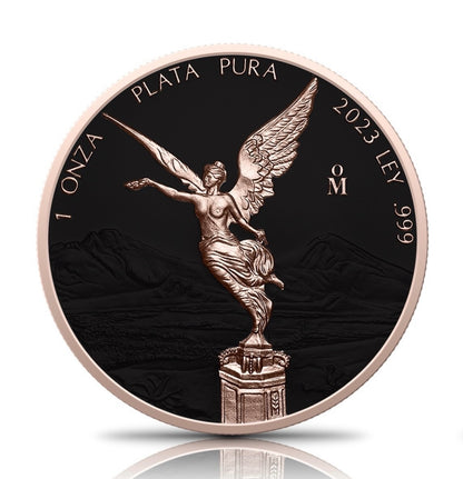 In Stock! 2023 Mexico Libertad Rose Gold Halo Edition 1 oz Silver Coin (5/1)