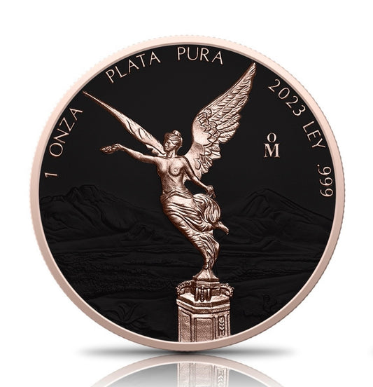 In Stock! 2023 Mexico Libertad Rose Gold Halo Edition 1 oz Silver Coin (5/1)