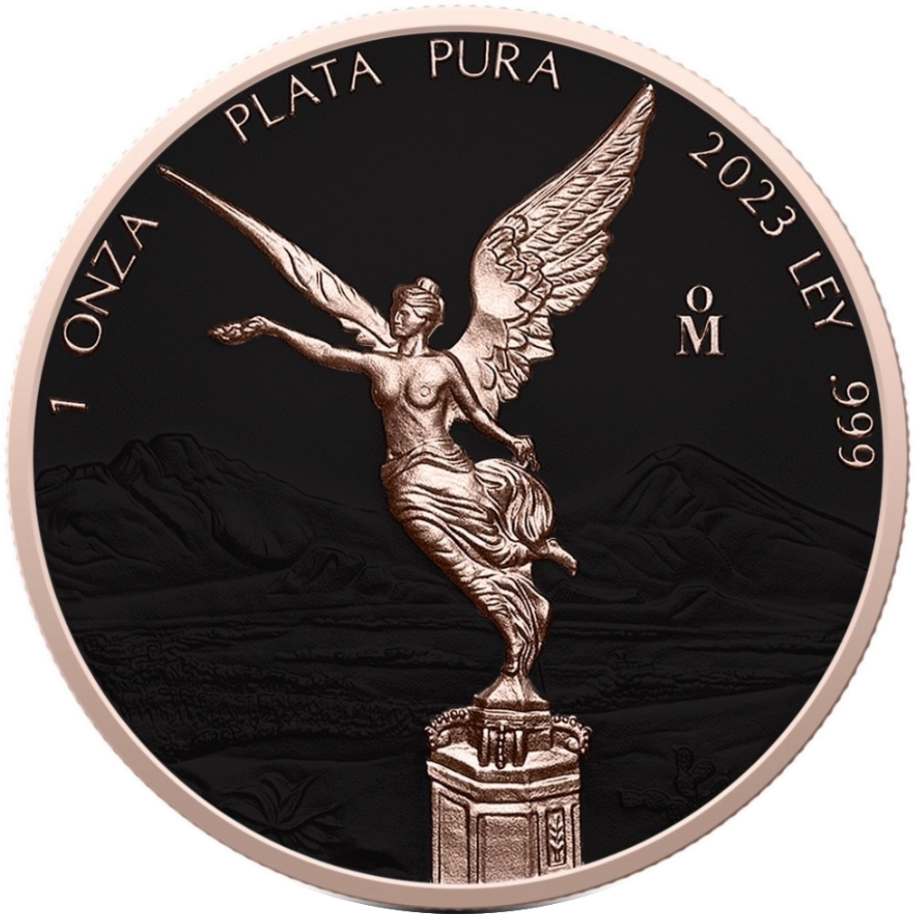 In Stock! 2023 Mexico Libertad Rose Gold Halo Edition 1 oz Silver Coin (5/1)