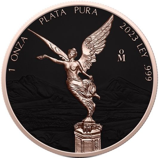 In Stock! 2023 Mexico Libertad Rose Gold Halo Edition 1 oz Silver Coin (5/1)
