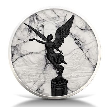 In Stock! 2024 Mexico Libertad White Marble Edition 1 oz Silver Coin