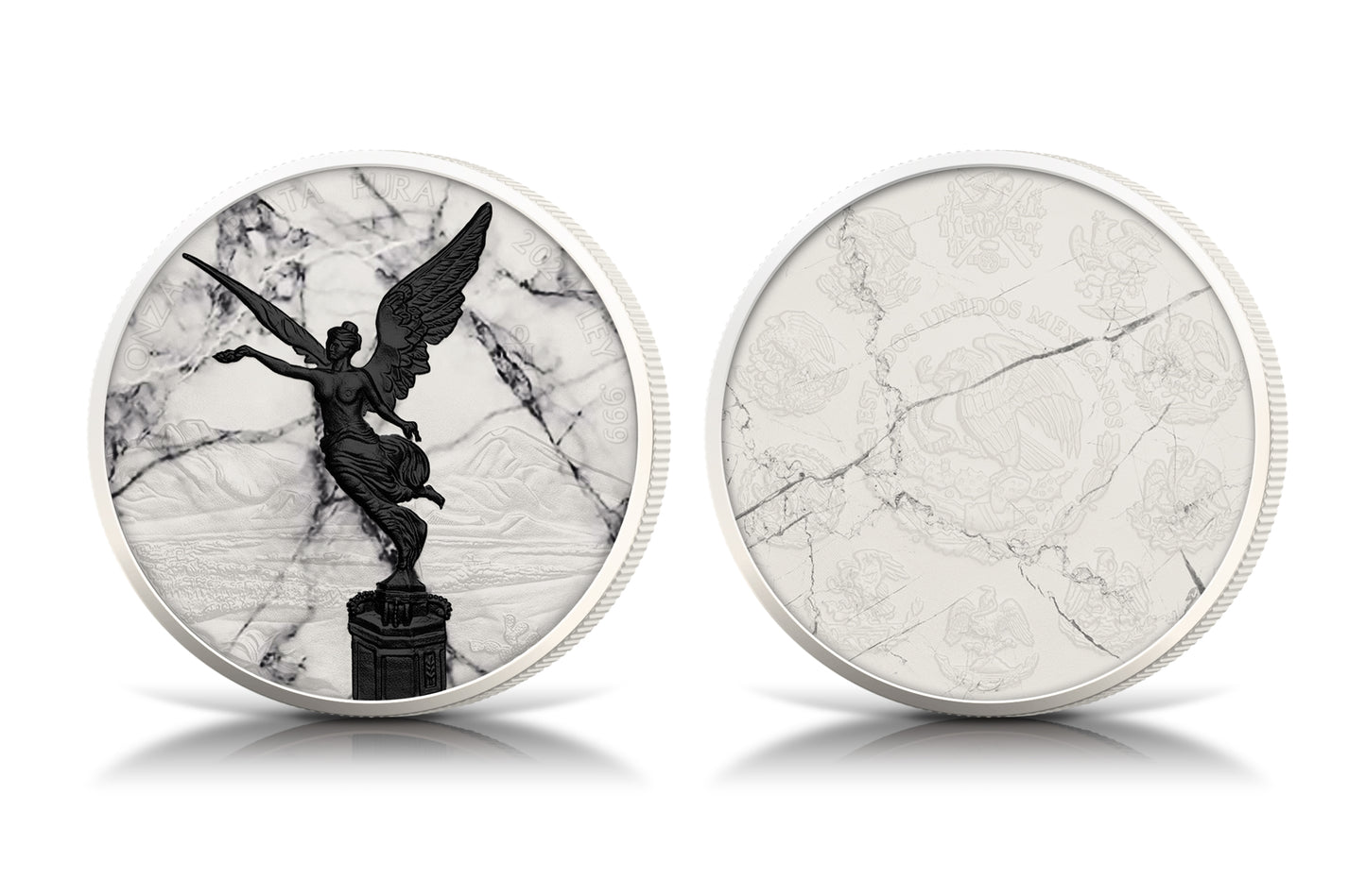 In Stock! 2024 Mexico Libertad White Marble Edition 1 oz Silver Coin