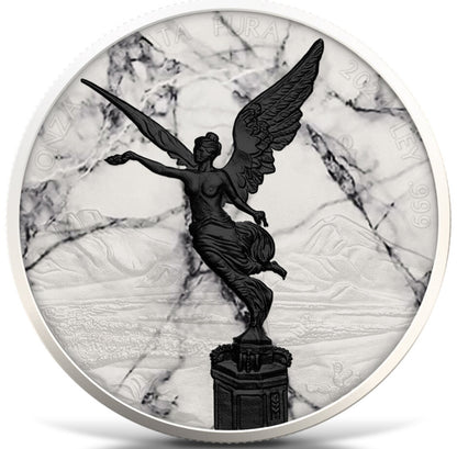 In Stock! 2024 Mexico Libertad White Marble Edition 1 oz Silver Coin