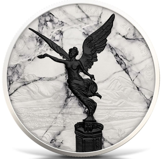 In Stock! 2024 Mexico Libertad White Marble Edition 1 oz Silver Coin