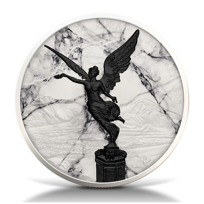 In Stock! 2024 Mexico Libertad White Marble Edition 1 oz Silver Coin