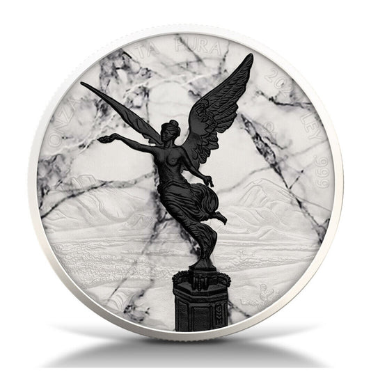 In Stock! 2024 Mexico Libertad White Marble Edition 1 oz Silver Coin