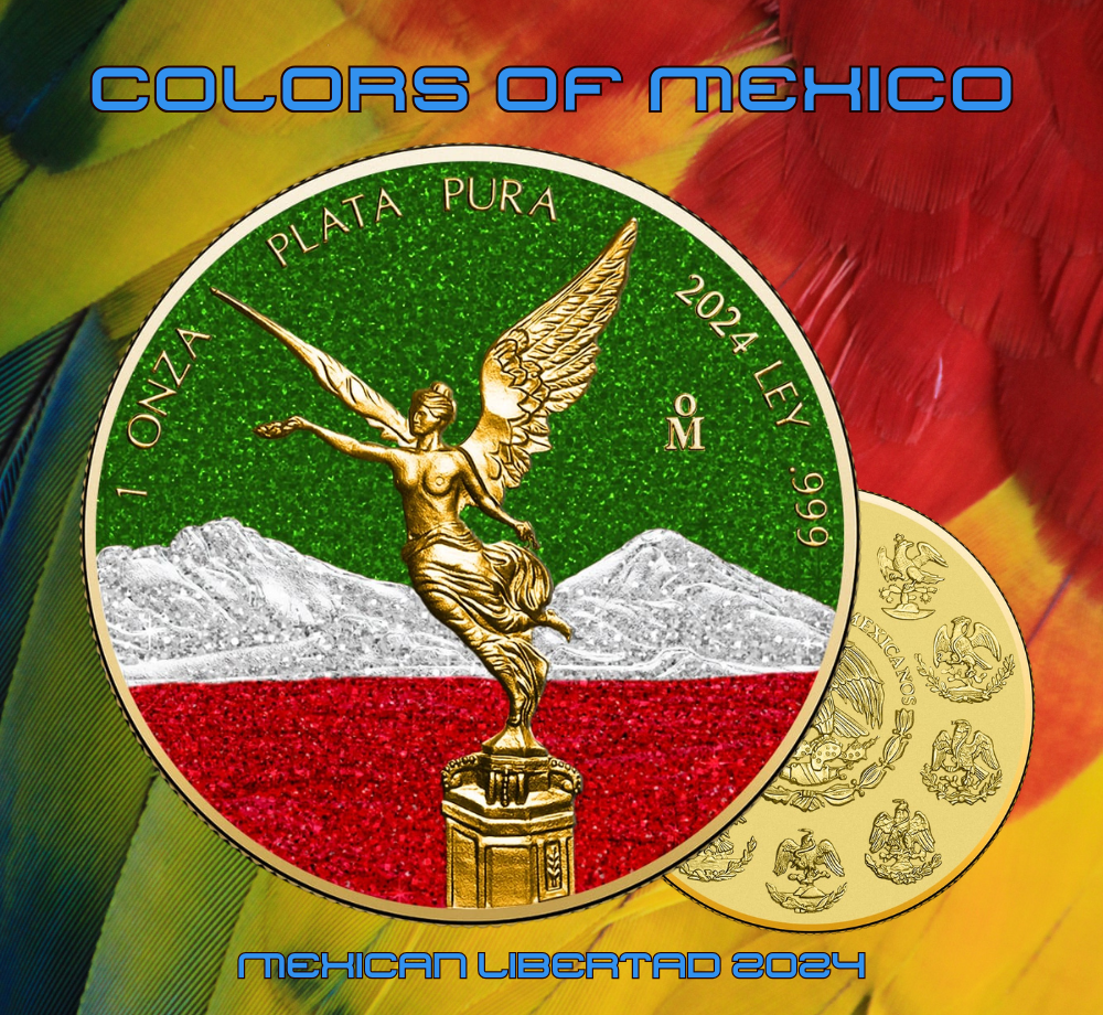 2024 Mexico Libertad Colors of Mexico Edition 1 oz Silver Coin (02/07)