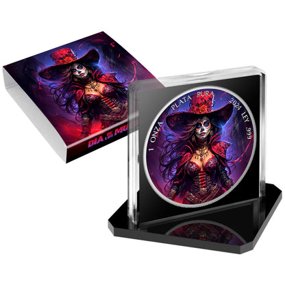 In Stock! 2024 Mexico Libertad Dia De Los Muertos Burlesque Edition 1 oz Silver Coin (11/7)