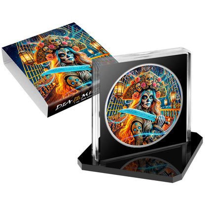In Stock! 2024 Mexico Libertad Dia de los Muertos Corsair Edition 1 oz Silver Coin