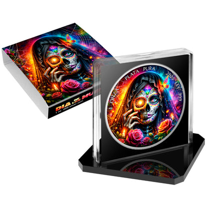 In Stock! 2024 Mexico Libertad Dia de los Muertos The Death Edition 1 oz Silver Coin (08/08)