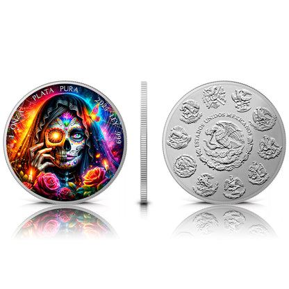 In Stock! 2024 Mexico Libertad Dia de los Muertos The Death Edition 1 oz Silver Coin (08/08)