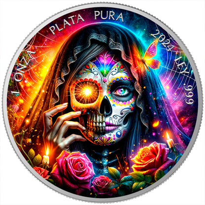 In Stock! 2024 Mexico Libertad Dia de los Muertos The Death Edition 1 oz Silver Coin (08/08)