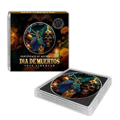In Stock! 2024 Mexico Libertad Dia De Muertos Edition 1 oz Silver Coin (10/14)