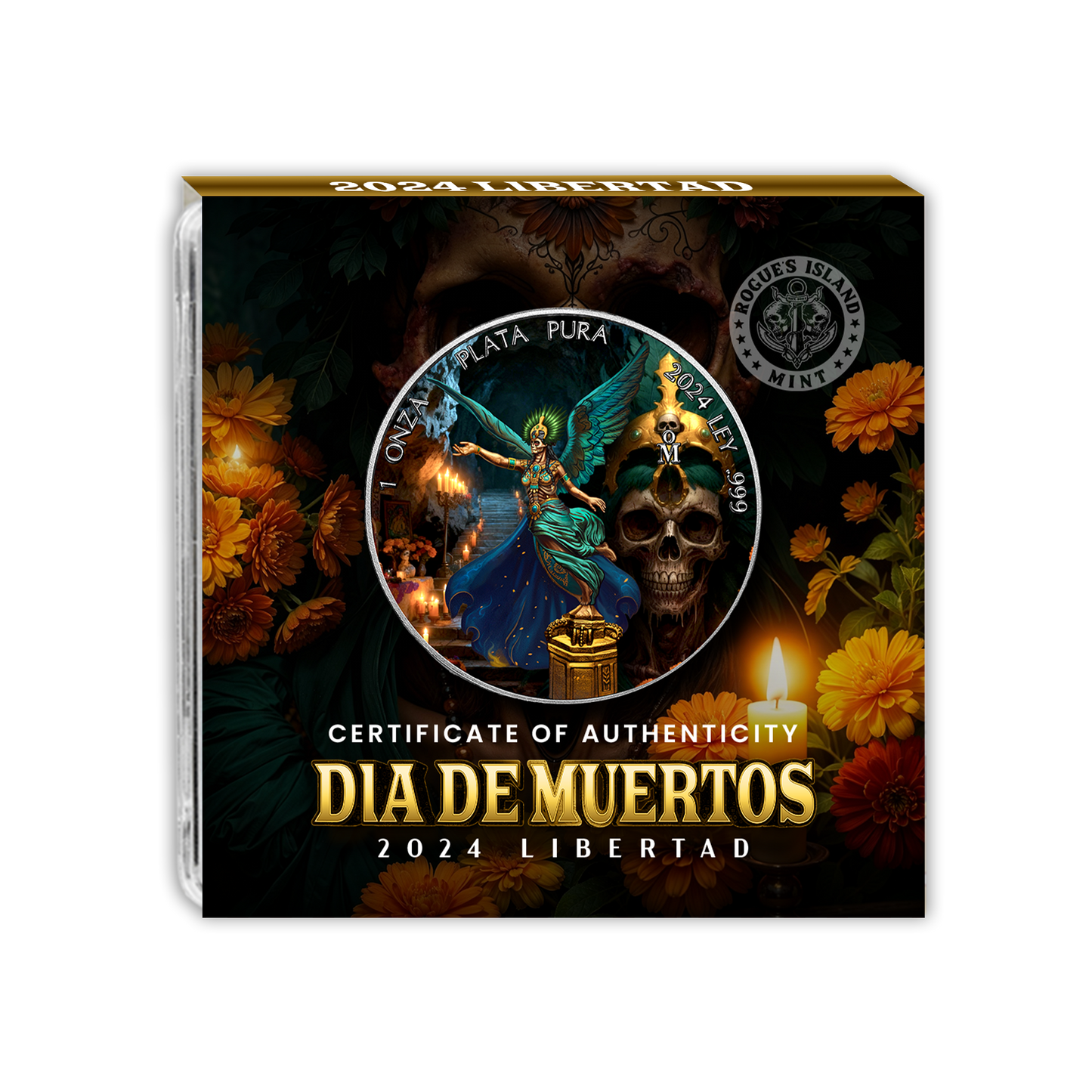In Stock! 2024 Mexico Libertad Dia De Muertos Edition 1 oz Silver Coin (10/14)