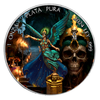 In Stock! 2024 Mexico Libertad Dia De Muertos Edition 1 oz Silver Coin (10/14)