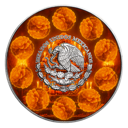 In Stock! 2024 Mexico Libertad Dia De Muertos Edition 1 oz Silver Coin (10/14)