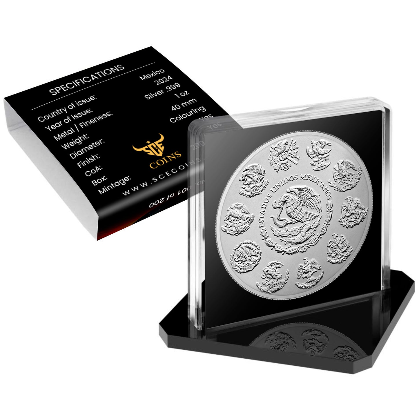 In Stock! 2024 Mexico Libertad Dia de los Muertos Fighter Pilot Edition 1 oz Silver Coin (08/15)
