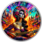 In Stock! 2024 Mexico Libertad Dia de los Muertos Guitarist Sunrise Edition 1 oz Silver Coin