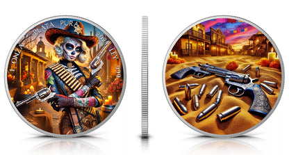 In Stock! 2024 Mexico Libertad Dia De Los Muertos Sheriff Edition 1 oz Silver Coin (03/21)