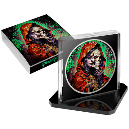 In Stock! 2024 Mexico Libertad Dia De Los Muertos Santa Muerte Edition 1 oz Silver Coin (09/26)