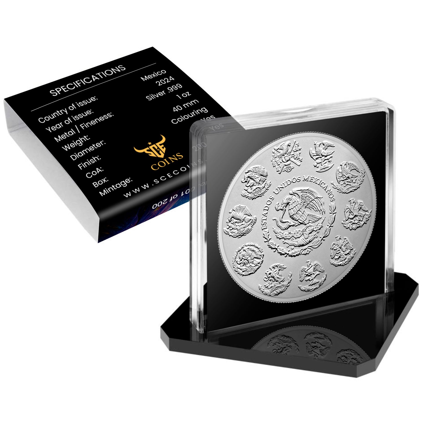 In Stock! 2024 Mexico Libertad Dia de los Muertos Thorns Edition 1 oz Silver Coin (09/05)